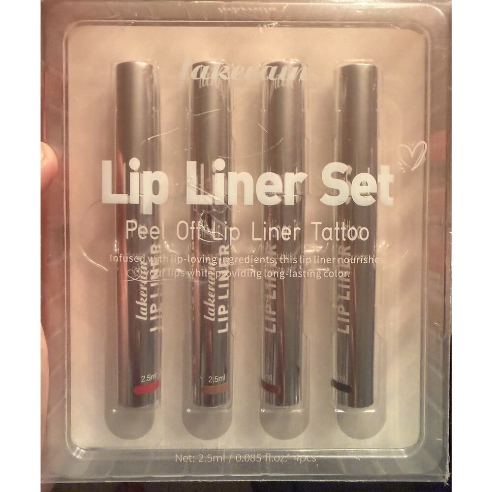 Lakerain 4Pcs Peel Off Lip Liner Stain Set-Proof, Waterproof Nude Matte Lip Tint